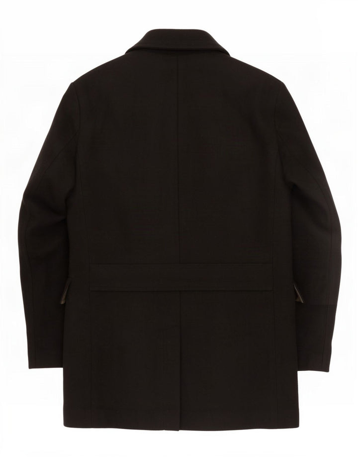 Marks & Spencer Mens Military Double Breasted Coat UK 38 Medium Black