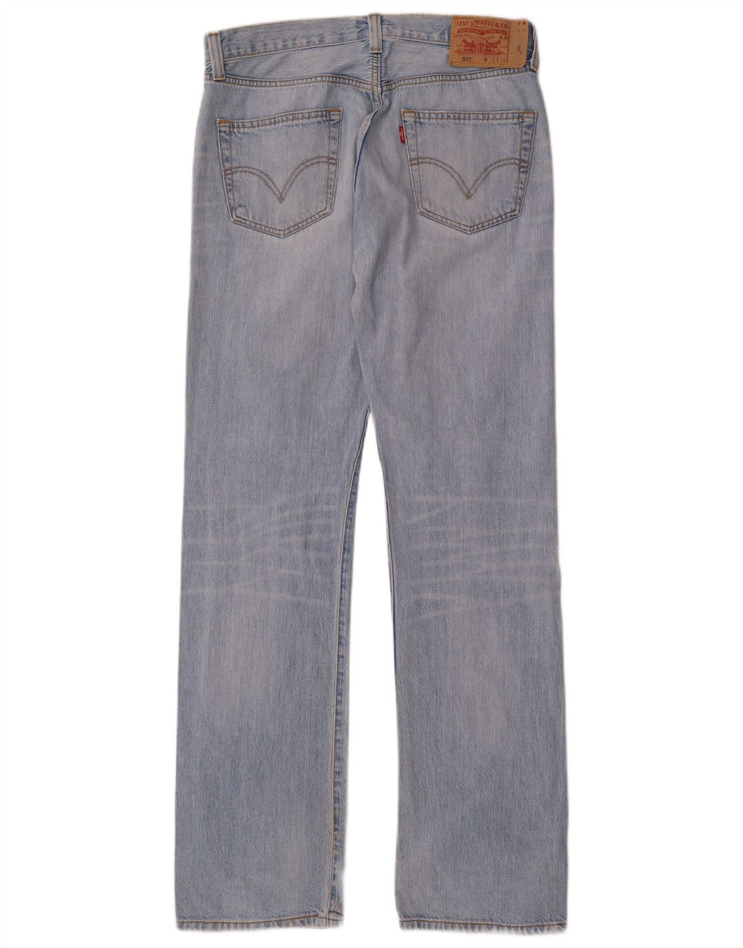 LEVI'S Mens 501 Straight Jeans W33 L34 Blue Cotton