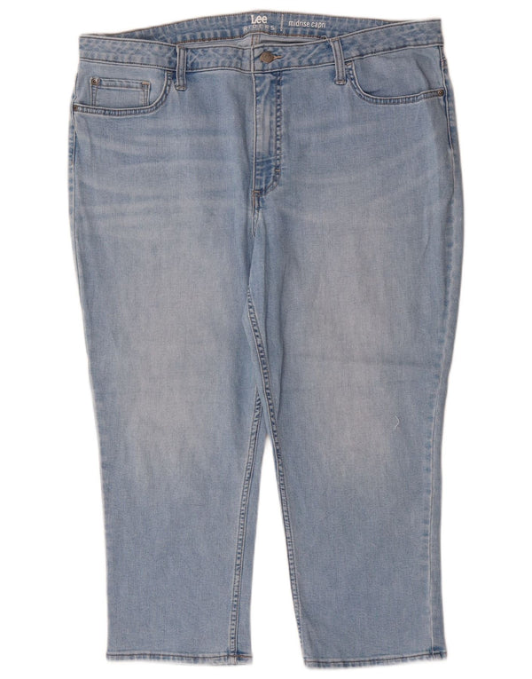 LEE Womens Riders Mid Rise Capri Jeans US 20 3XL W40 L23 Blue Cotton