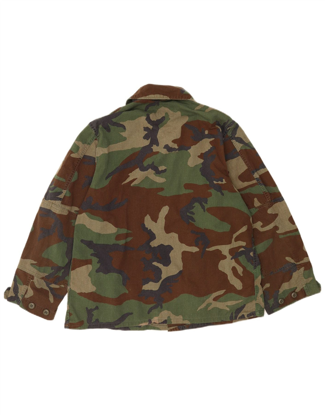 Vintage Mens Military Shirt Medium Khaki Camouflage