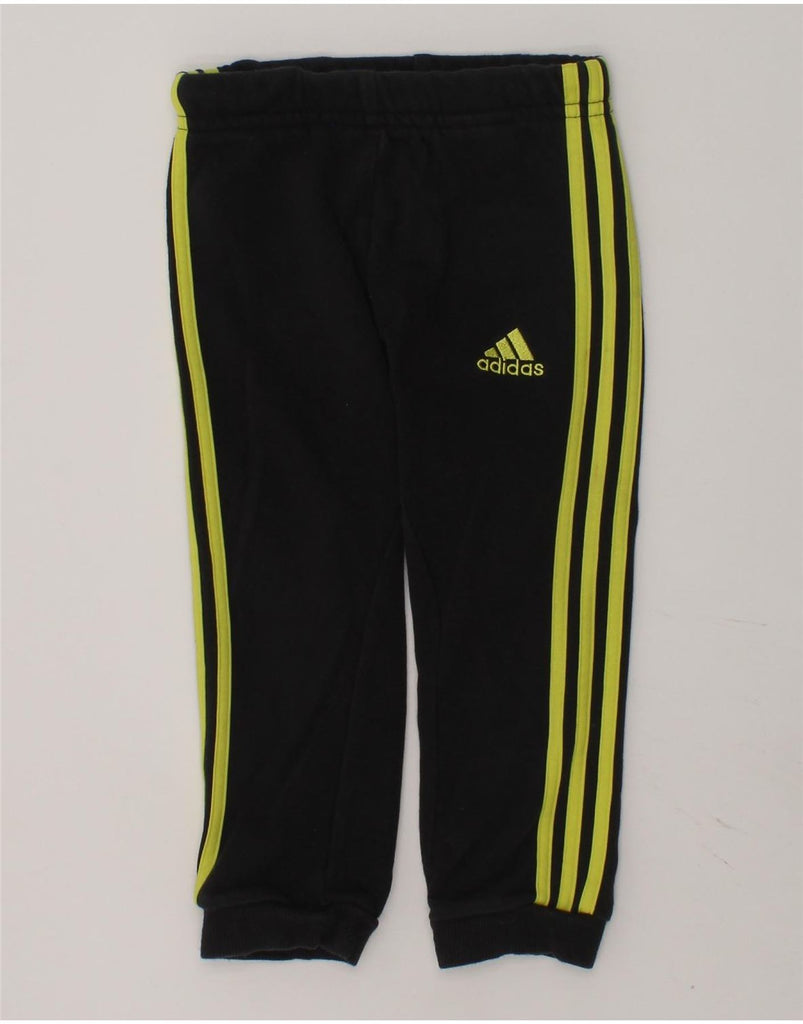 ADIDAS Baby Boys Joggers Trousers 12-18 Months Black Cotton | Vintage Adidas | Thrift | Second-Hand Adidas | Used Clothing | Messina Hembry 