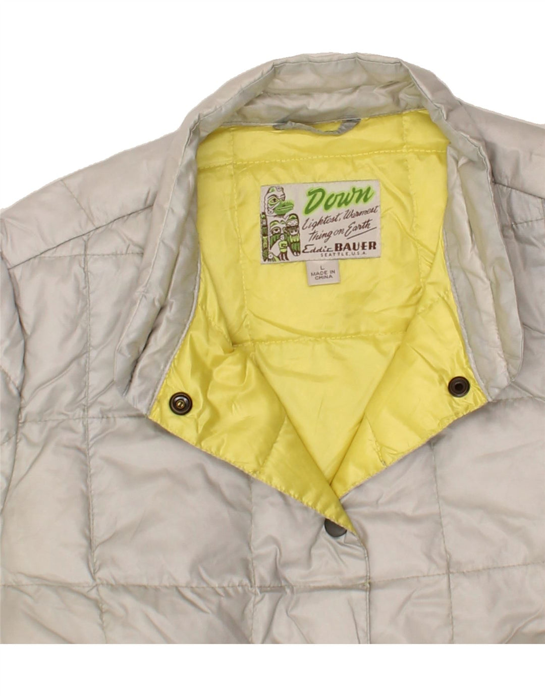 EDDIE BAUER Womens Padded Jacket UK 16 Large Beige Nylon Vintage Eddie Bauer and Second-Hand Eddie Bauer from Messina Hembry 