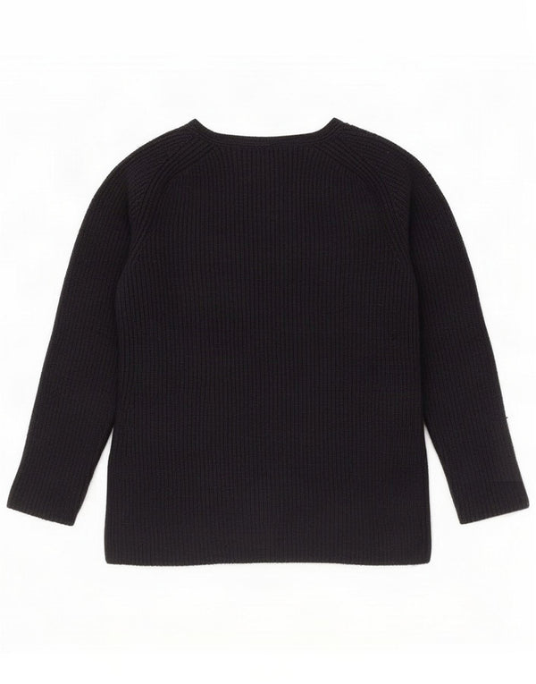 Hobbs Womens V-Neck Jumper Sweater UK 10 Small Navy Blue Wool