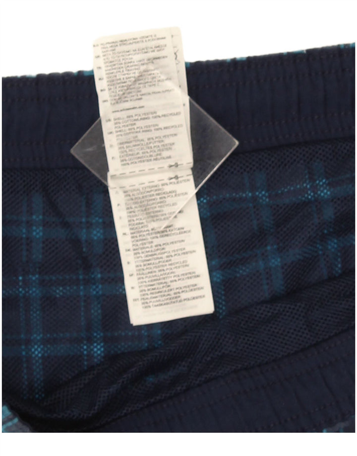 Adidas Mens Swimming Shorts Small  Navy Blue Check Polyester