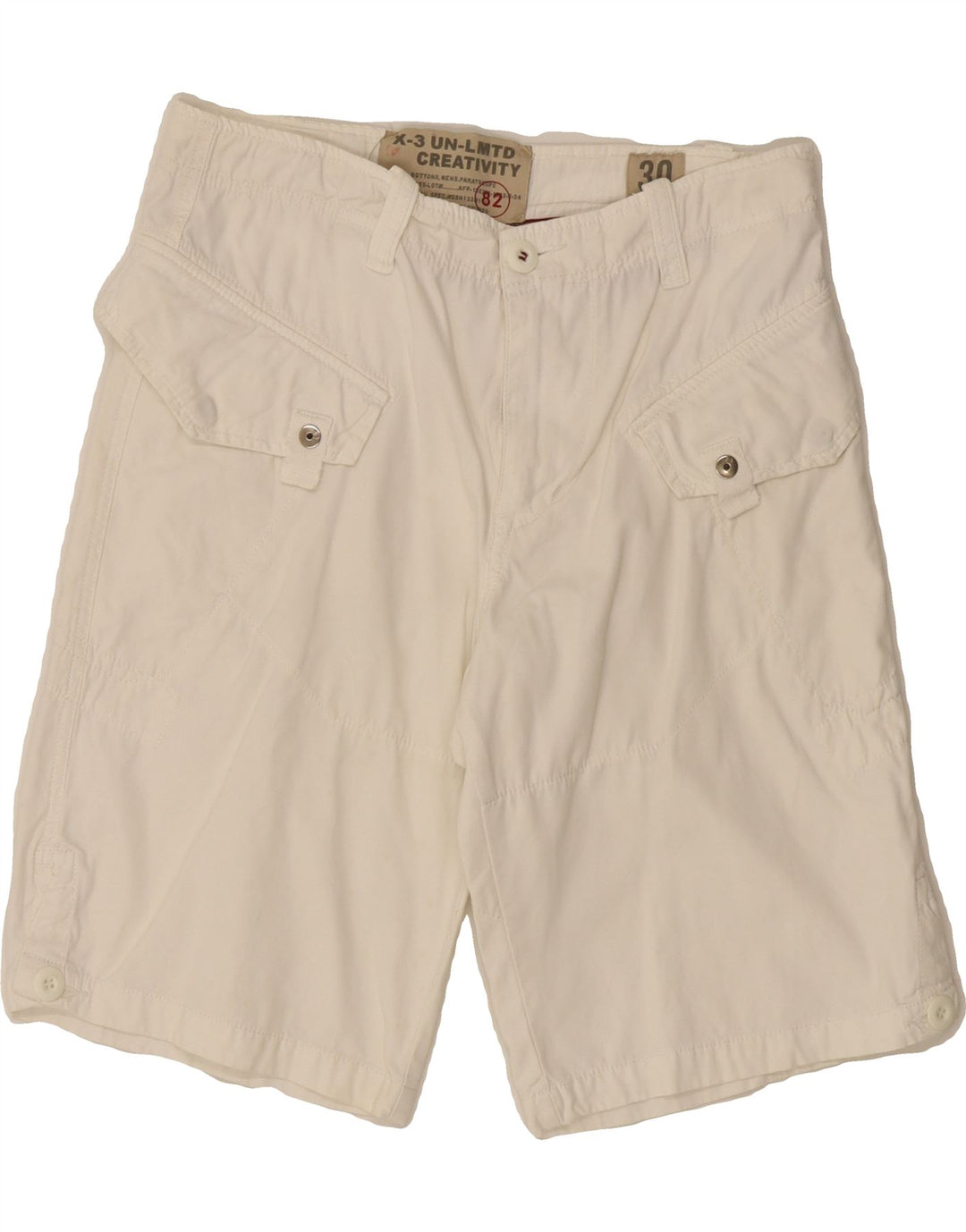 VINTAGE Mens Casual Shorts W30 Medium  White Cotton Vintage Vintage and Second-Hand Vintage from Messina Hembry 