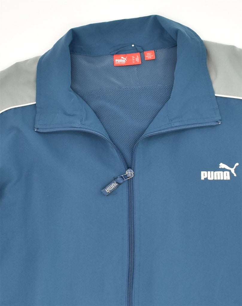 PUMA Mens Tracksuit Top Jacket XL Blue Polyester | Vintage Puma | Thrift | Second-Hand Puma | Used Clothing | Messina Hembry 