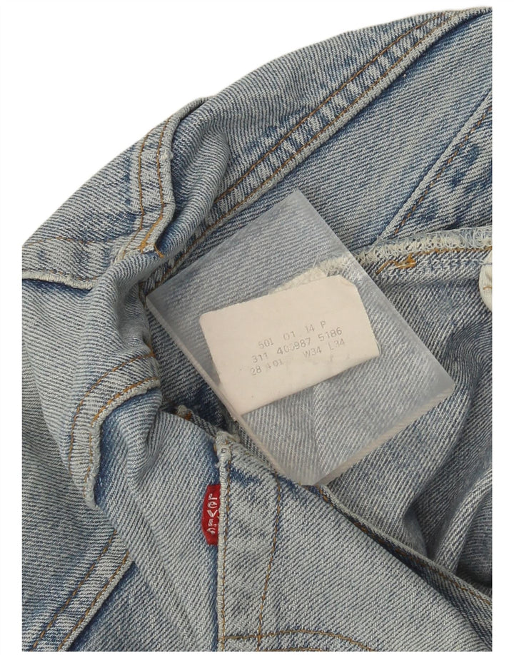 Levi's Womens 501 Straight Jeans W34 L31 Blue Cotton