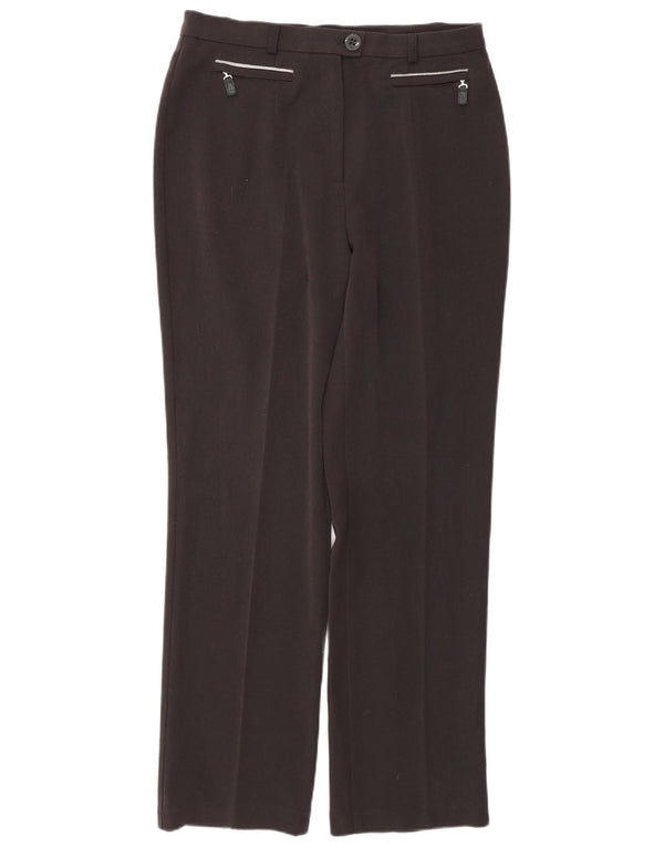 Marks & Spencer Womens Straight Casual Trousers UK 12 Medium W30 L29 Black