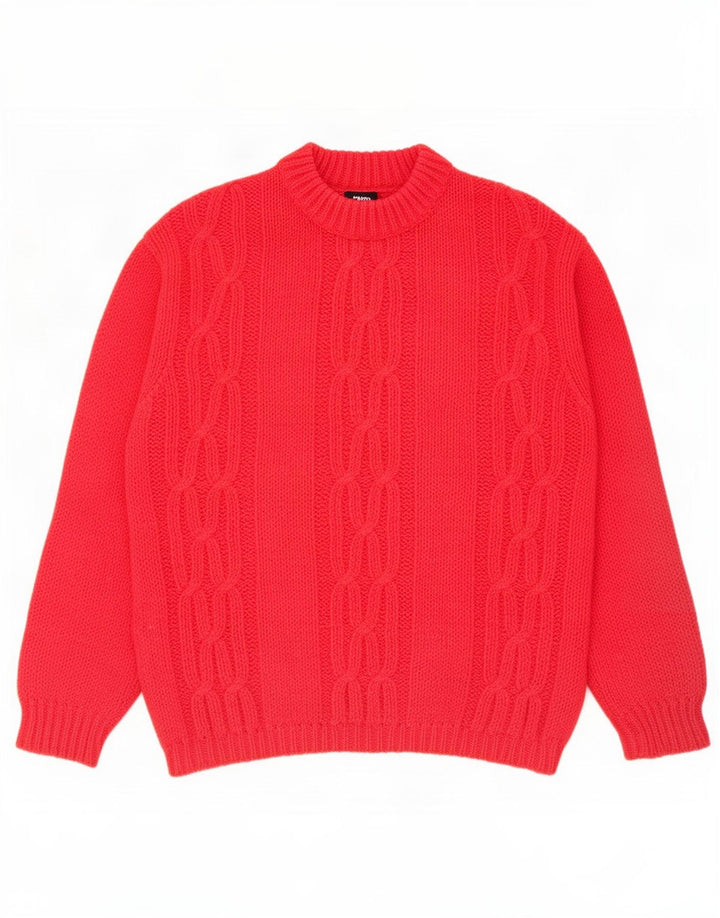 Vintage Womens Turtle Neck Jumper Sweater UK 14 Medium Red