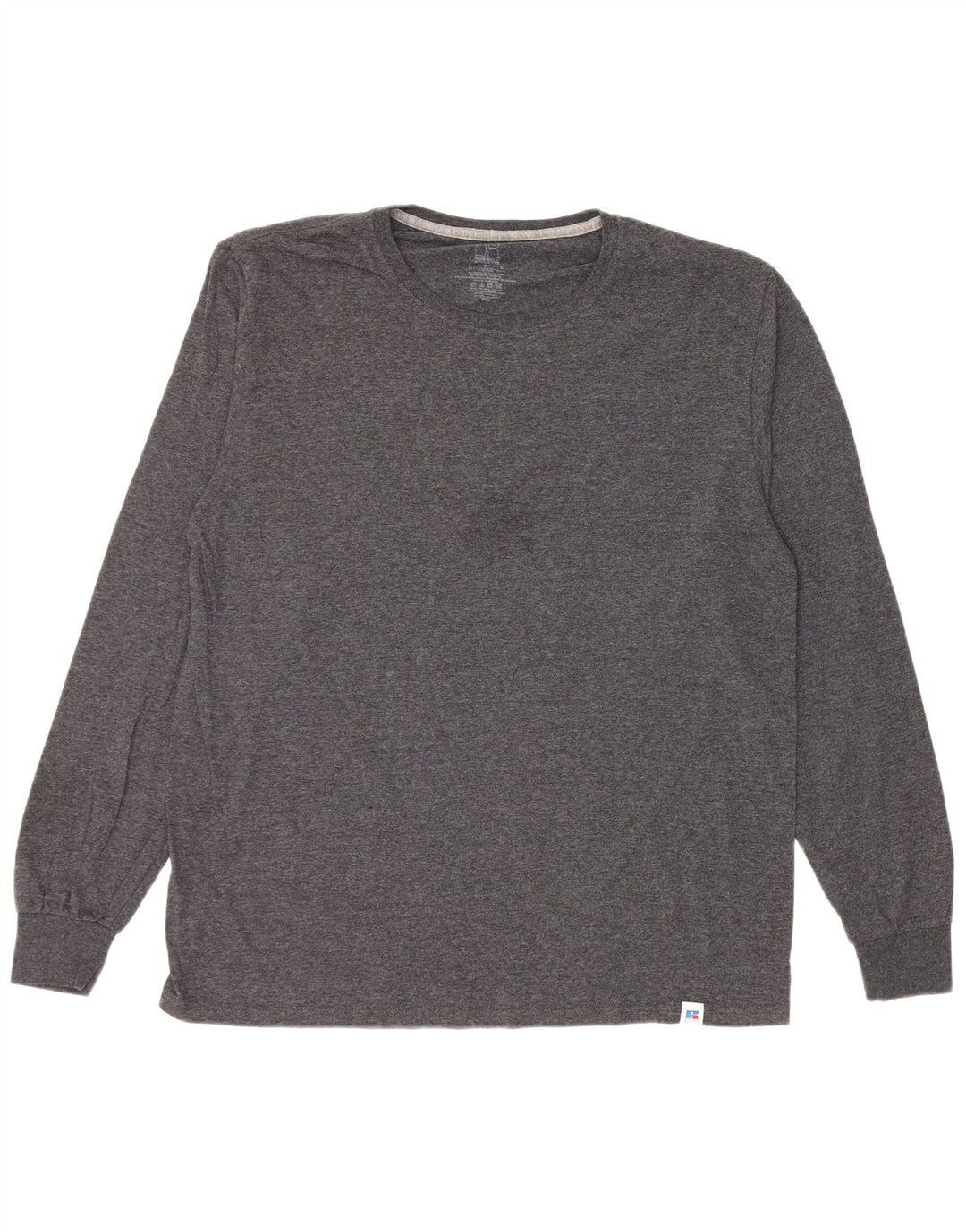 RUSSELL ATHLETIC Mens Top Long Sleeve Large Grey Cotton