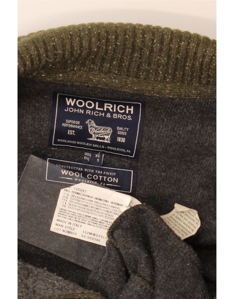 WOOLRICH Mens Military Cardigan Sweater Small Green Flecked Wool Vintage Woolrich and Second-Hand Woolrich from Messina Hembry 