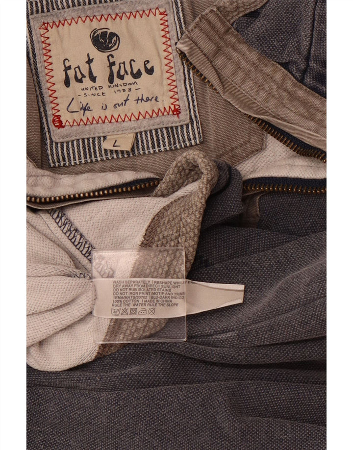 Fat Face Mens Zip Neck Sweatshirt Jumper Large Grey Cotton