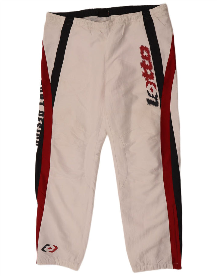 Lotto Mens Graphic Full Tracksuit 2XL White Colourblock Polyester