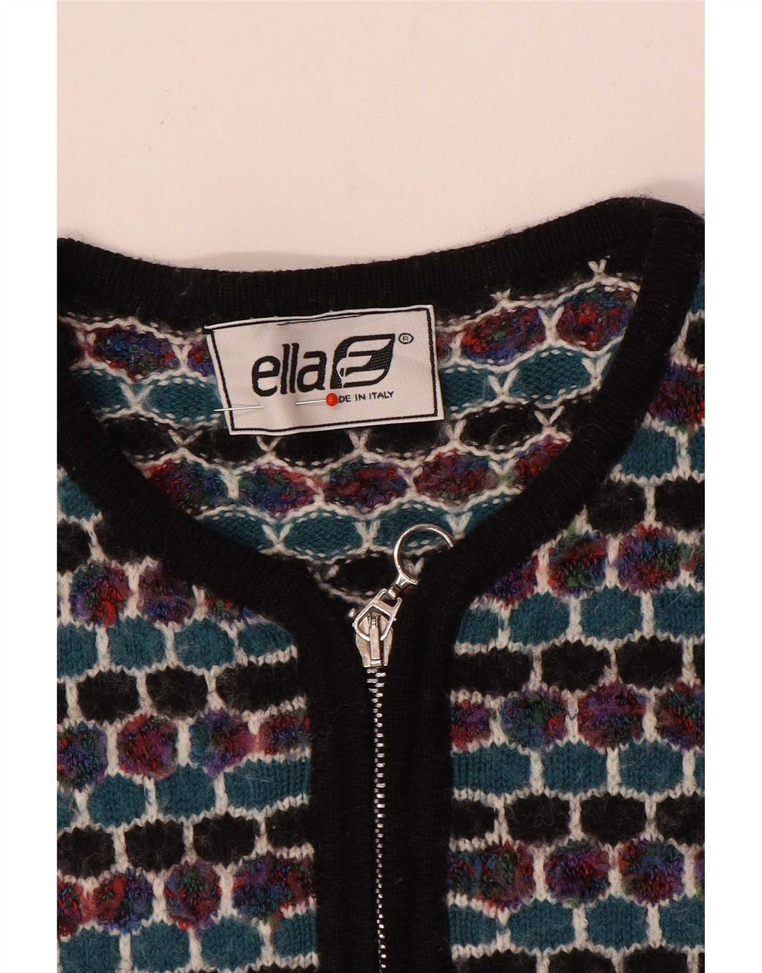 Ella Womens Cardigan Sweater UK 16 Large Multicoloured Geometric