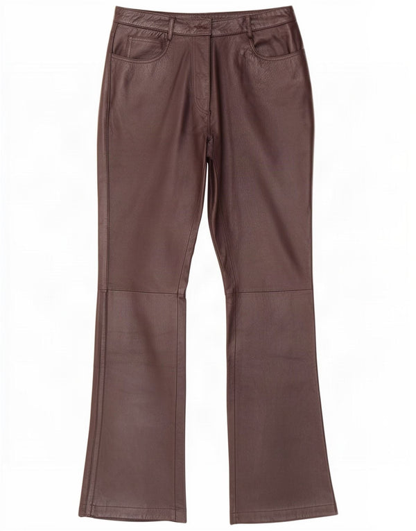 Private Womens Leather Trousers IT 44 Medium W28 L32 Brown