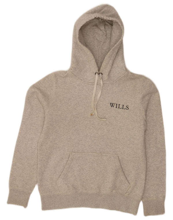 Jack Wills Womens Hoodie Jumper UK 10 Small Grey Flecked Cotton