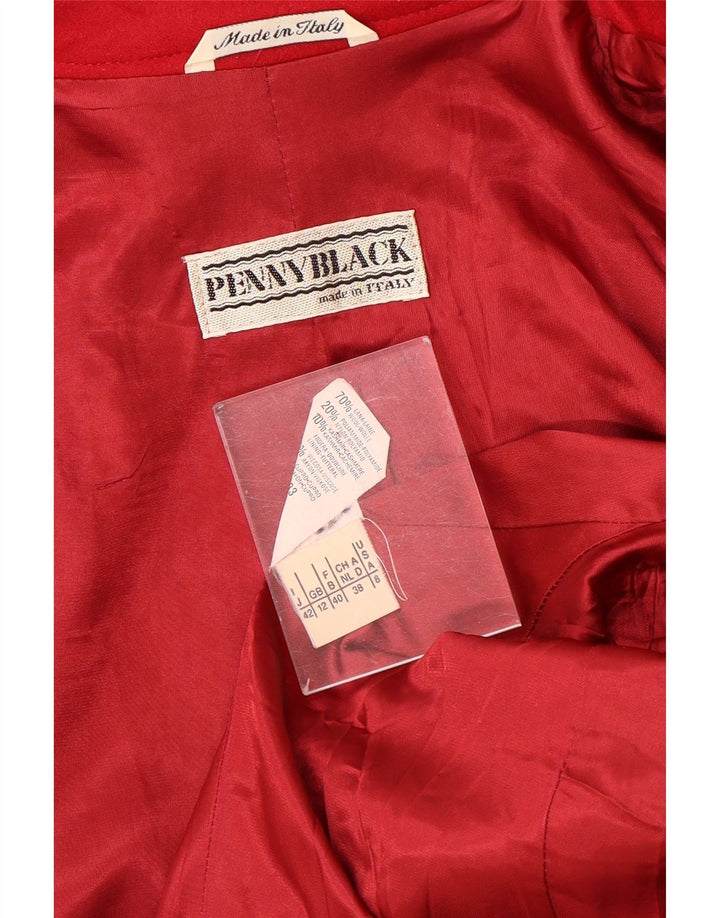 Penny Black Womens 3 Button Blazer Jacket UK 12 Medium Red Wool