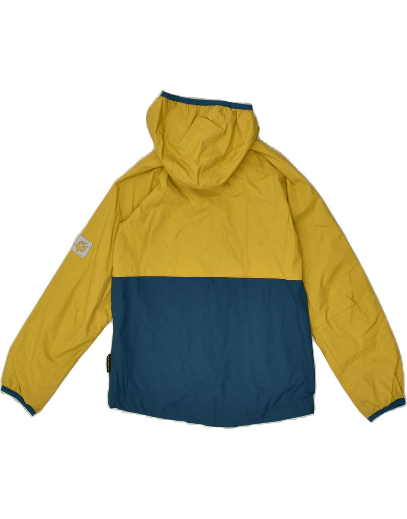 JACK WOLFSKIN Girls Hooded Rain Jacket 7-8 Years Yellow Colourblock | Vintage Jack Wolfskin | Thrift | Second-Hand Jack Wolfskin | Used Clothing | Messina Hembry 