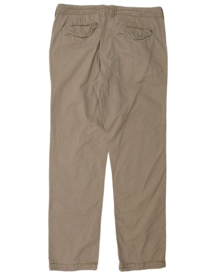 FAT FACE Mens Straight Chino Trousers W34 L33 Beige Cotton