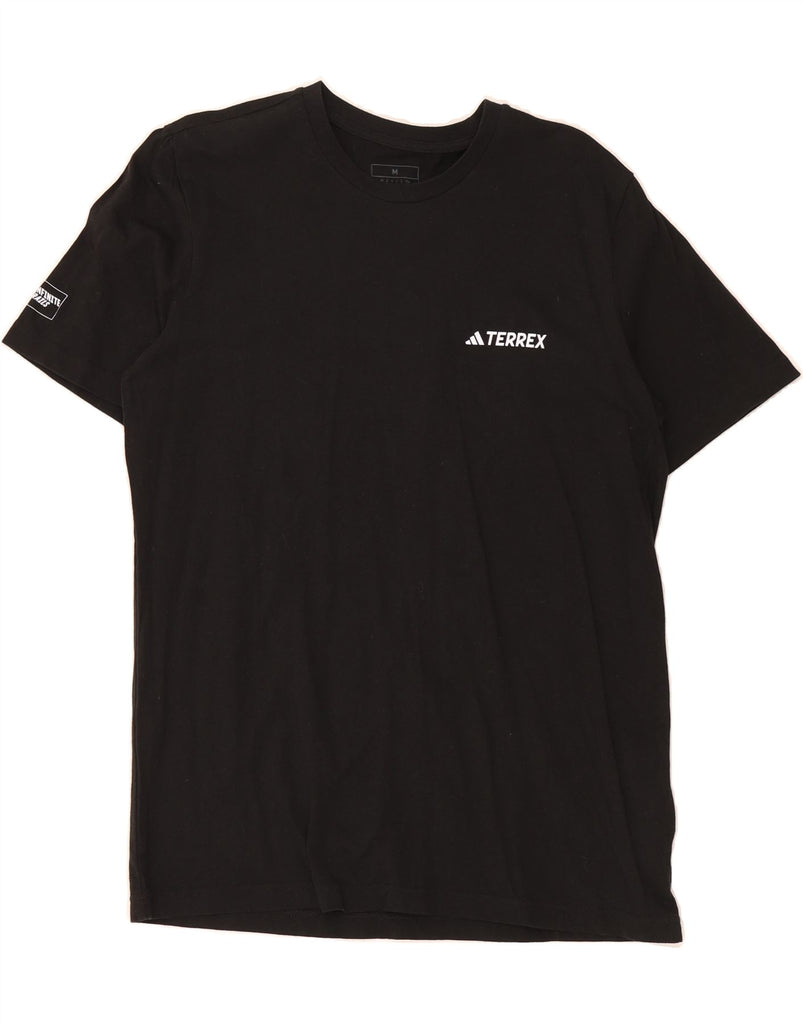 ADIDAS Mens Graphic T-Shirt Top Medium Black Cotton Vintage Adidas and Second-Hand Adidas from Messina Hembry 