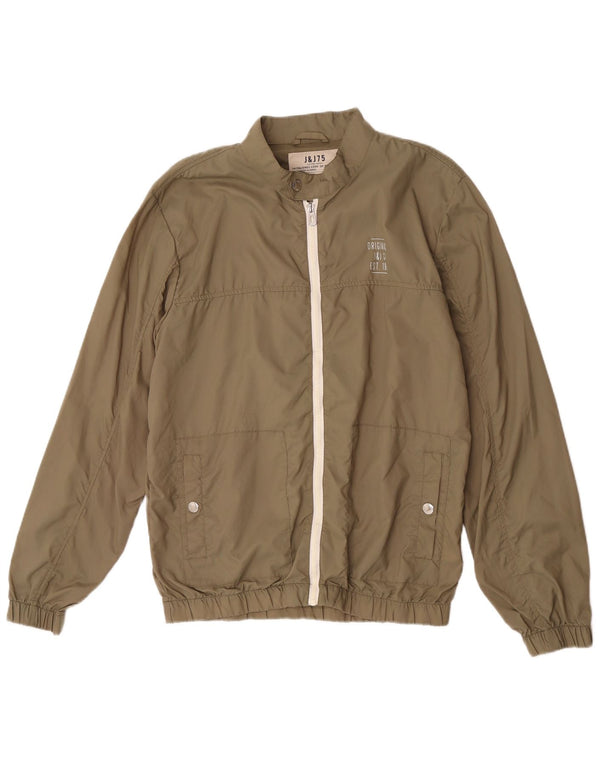 Jack & Jones Mens Rain Jacket UK 40 Large Khaki Nylon