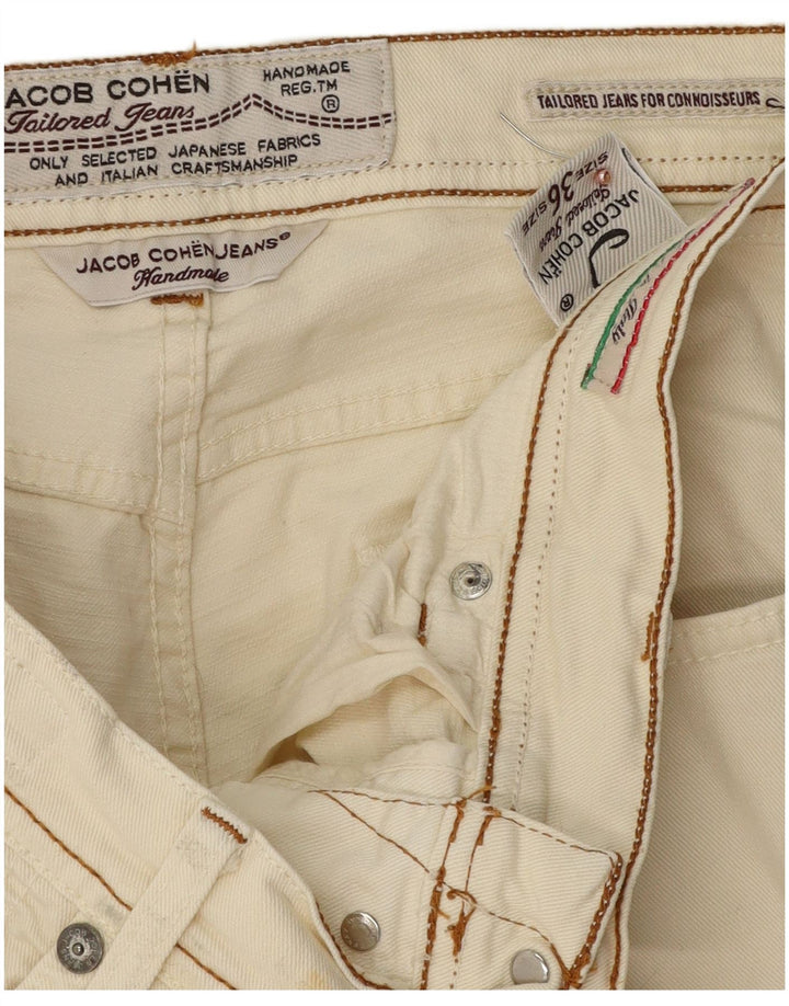 Jacob Cohen Mens Straight Jeans W36 L31 Off White Cotton