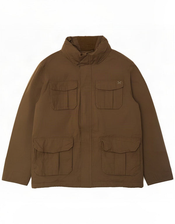 Crew Clothing Mens Utility Jacket UK 46 3XL Khaki Polyester