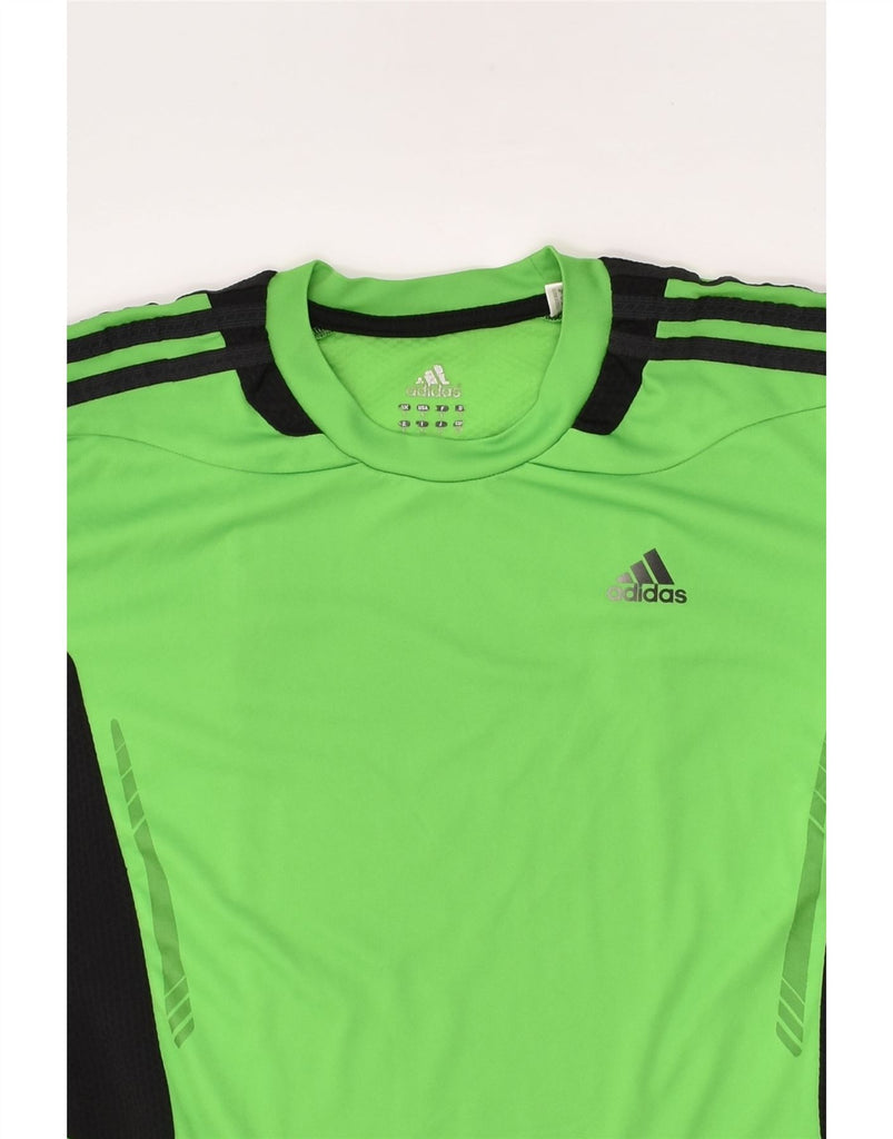 ADIDAS Mens Climalite T-Shirt Top Small Green Colourblock Polyester | Vintage Adidas | Thrift | Second-Hand Adidas | Used Clothing | Messina Hembry 