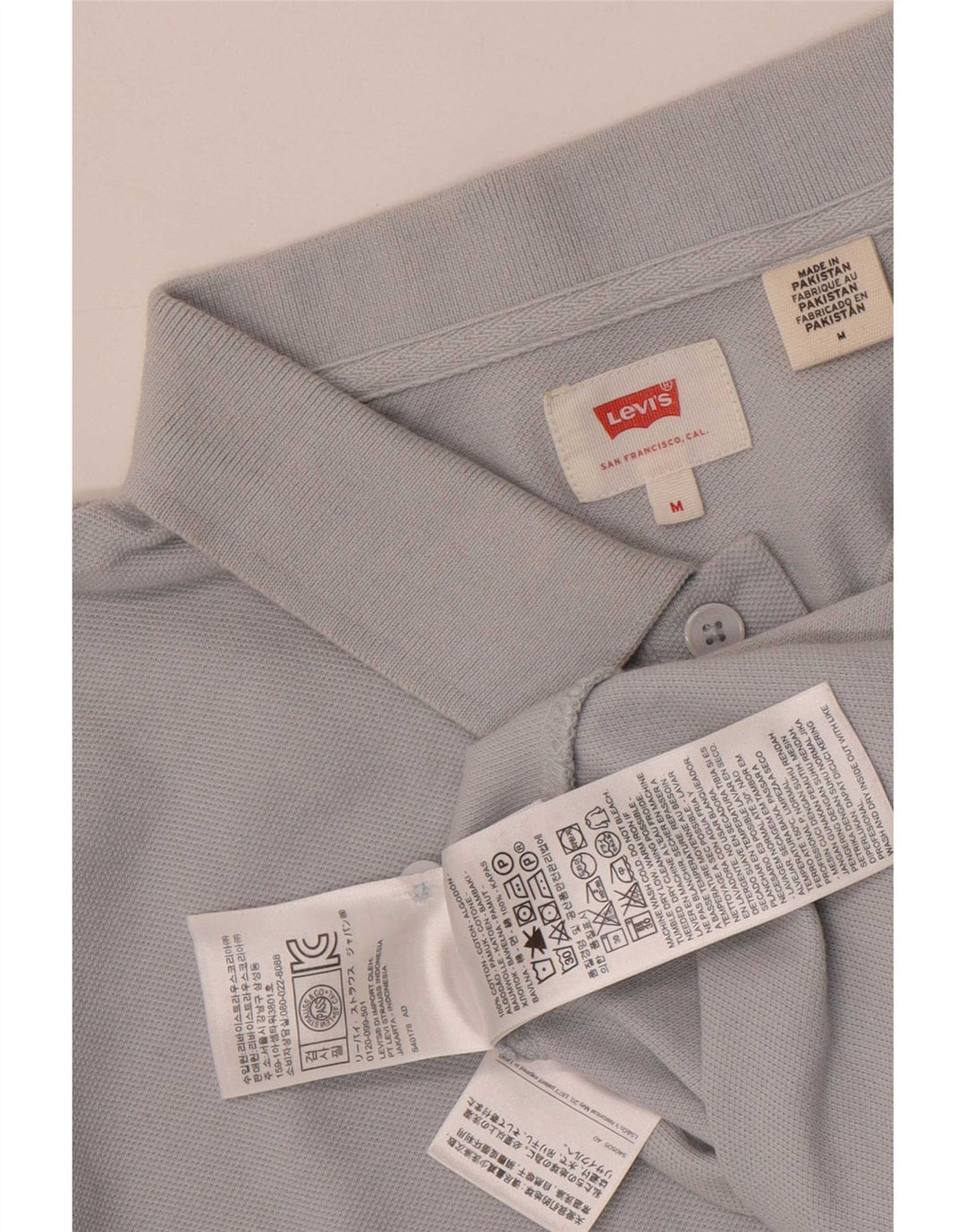 Levi's Mens Polo Shirt Medium Blue Cotton