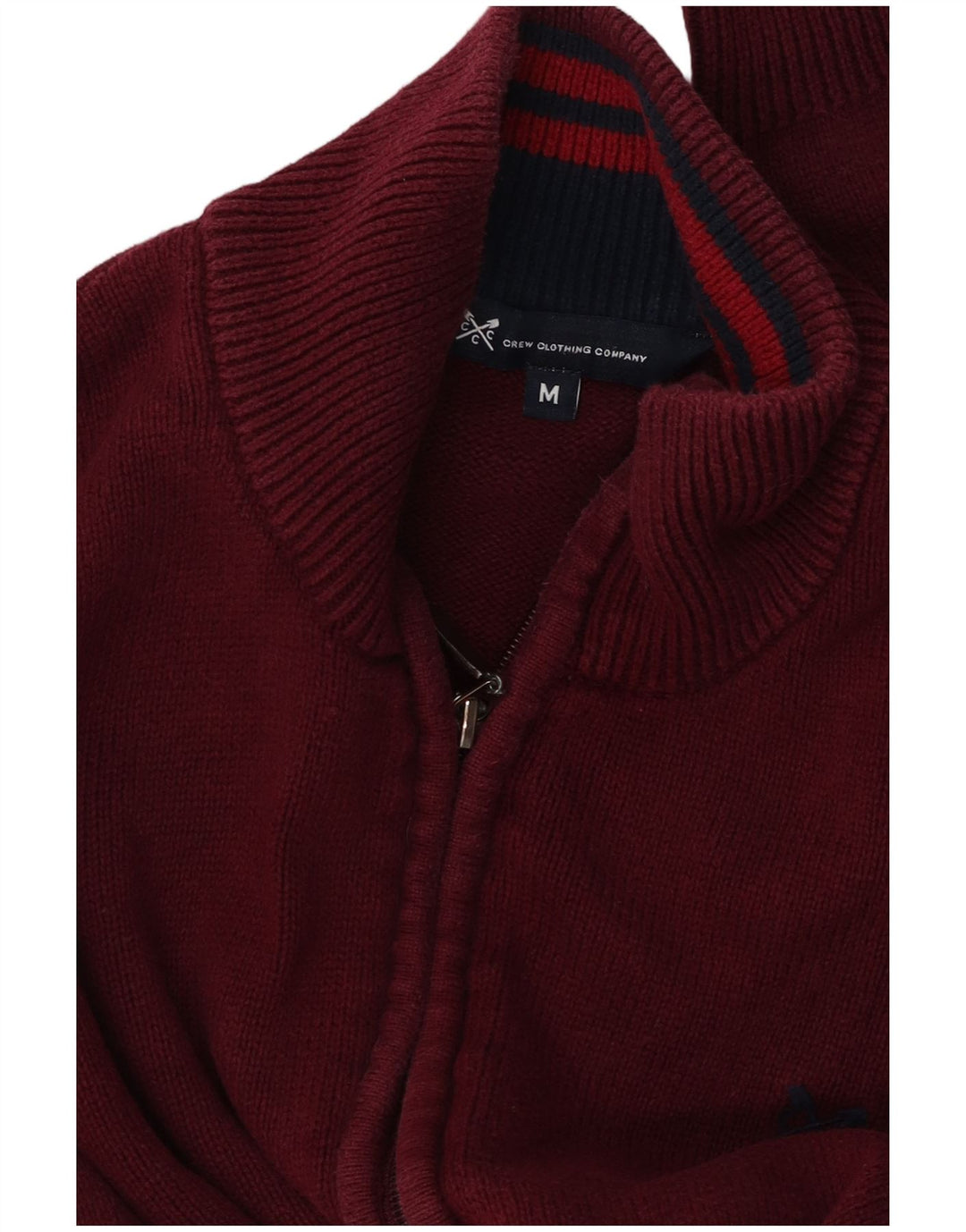 Crew Clothing Mens Cardigan Sweater Medium Burgundy Cotton