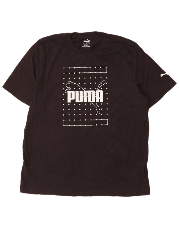 PUMA Mens Graphic T-Shirt Top XL Black Cotton
