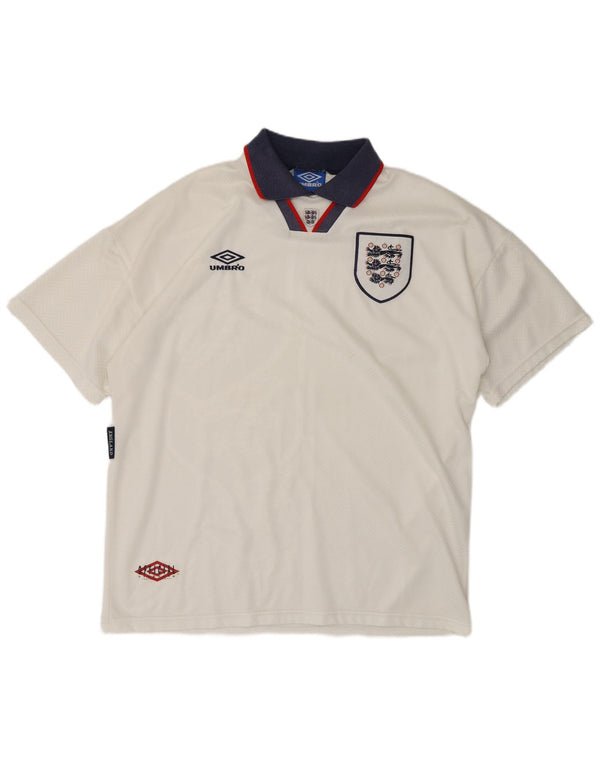 Umbro Mens England Home 1993-1995 Football Shirt XL White Sports