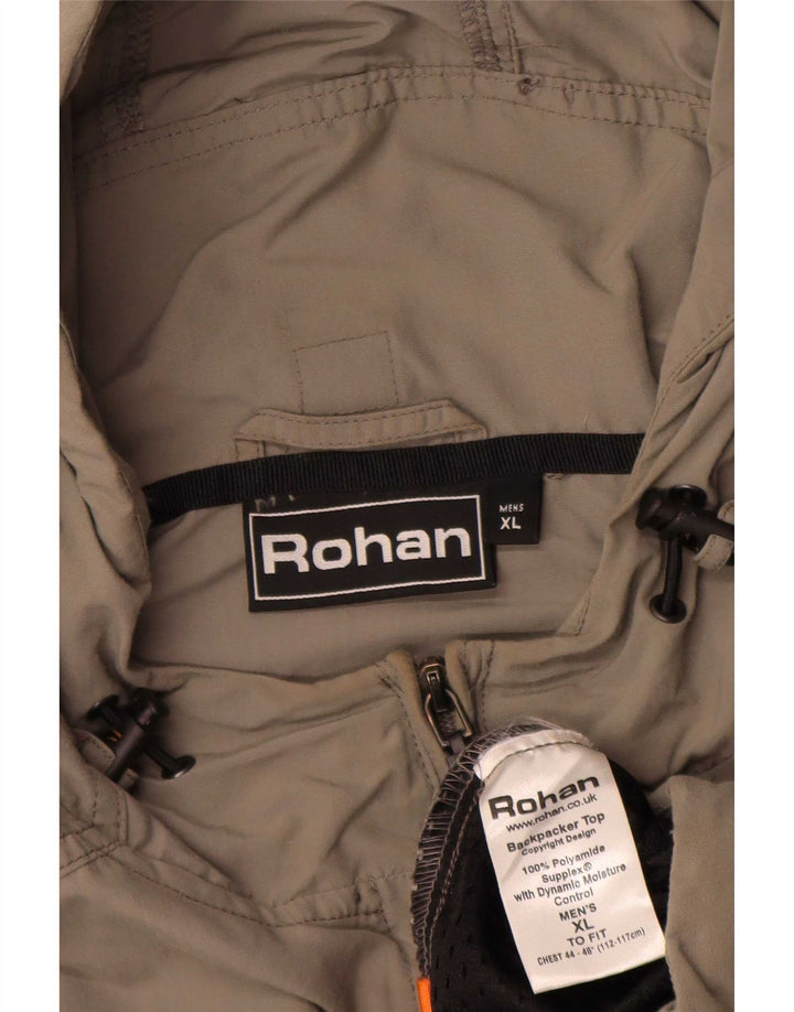 Rohan Mens Hooded Pullover Rain Jacket UK 42 XL Grey Polyamide