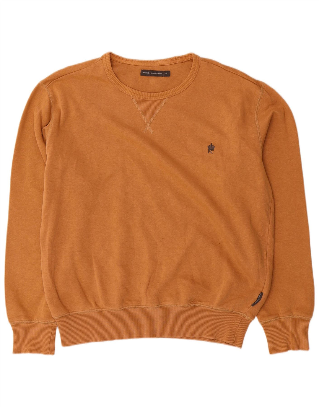 French Connection Mens Sweatshirt Jumper Medium Brown Cotton