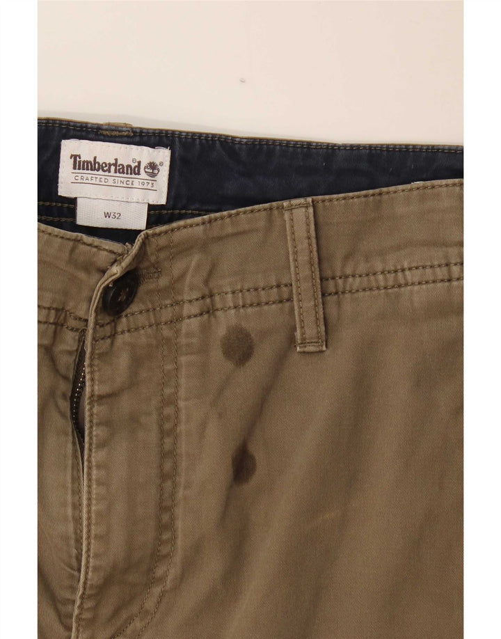 Timberland Mens Cargo Shorts W32 Medium Khaki Cotton