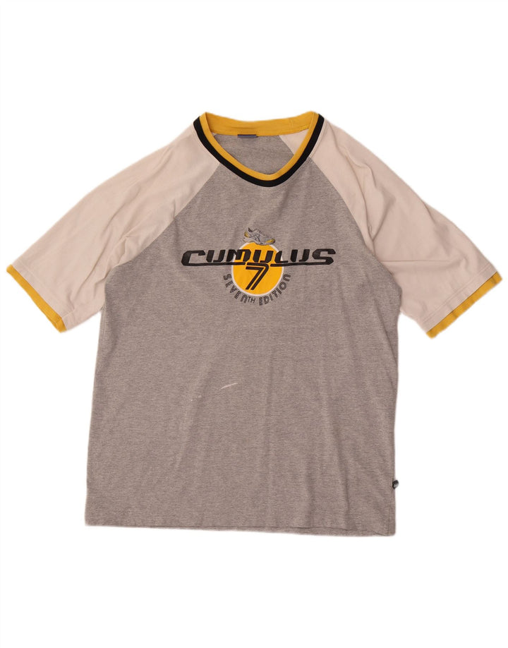 Asics Mens Graphic T-Shirt Top Large Grey Colourblock