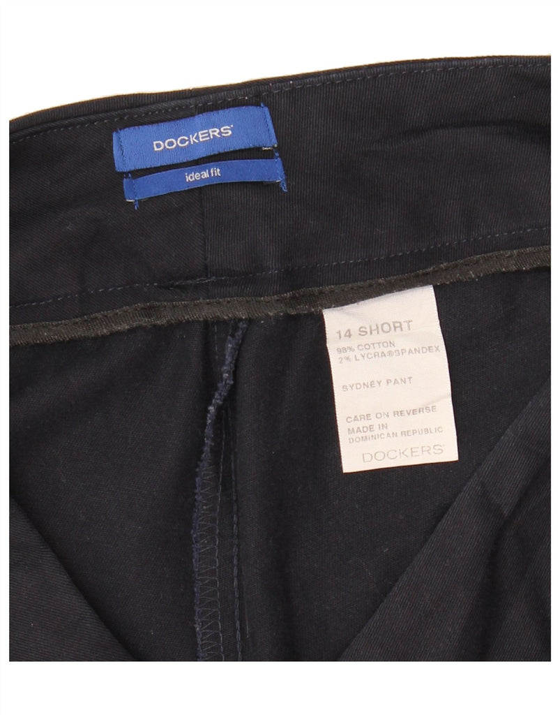 DOCKERS Womens Straight Casual Trousers US 14 XL W36 L30 Navy Blue Cotton Vintage Dockers and Second-Hand Dockers from Messina Hembry 
