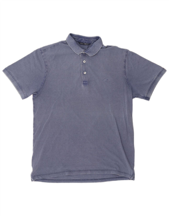 Gas Mens Polo Shirt Medium Blue Cotton