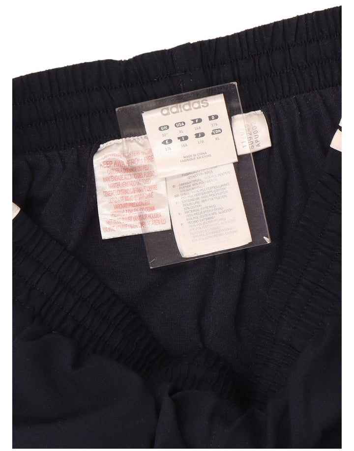 ADIDAS Boys Tracksuit Trousers 15-16 Years Navy Blue Polyester