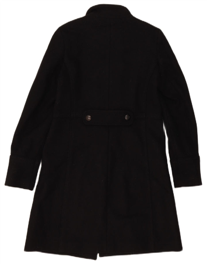 Massimo Dutti Womens Double Breasted Coat EU 36 XS Black Wool