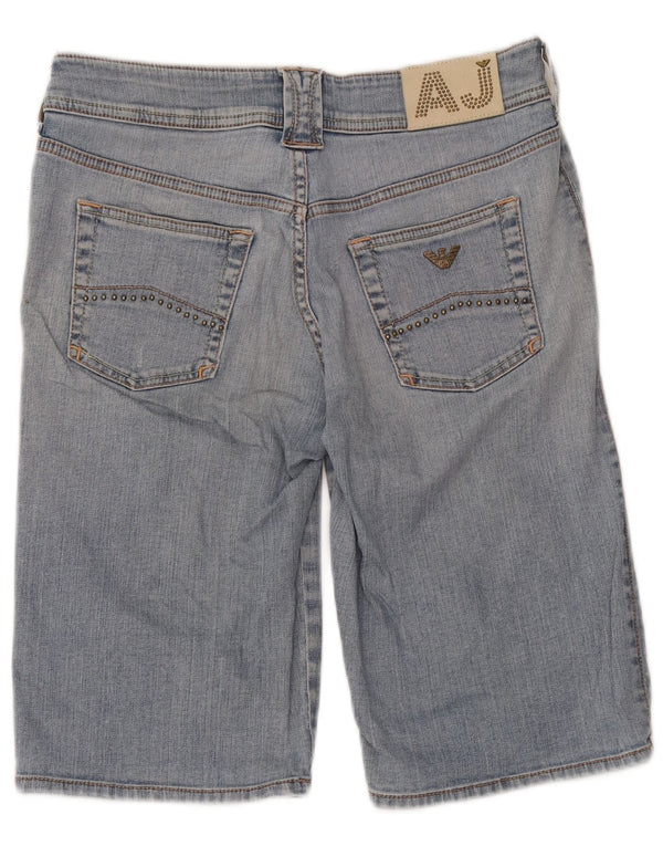 Armani Womens Denim Shorts W28 Medium Blue Cotton