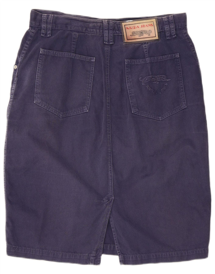 Krizia Womens Denim Skirt W33 Large Navy Blue Cotton