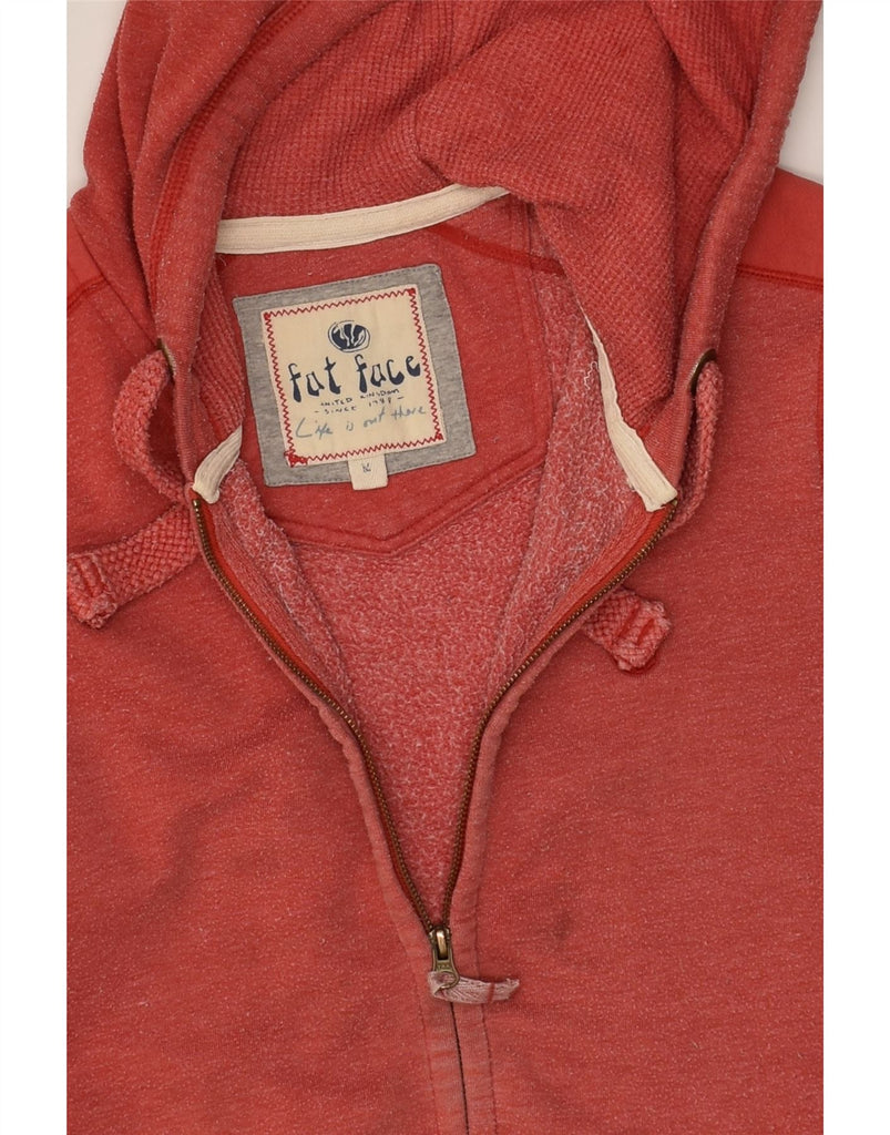 FAT FACE Mens Zip Hoodie Sweater Medium Red Polyester | Vintage Fat Face | Thrift | Second-Hand Fat Face | Used Clothing | Messina Hembry 