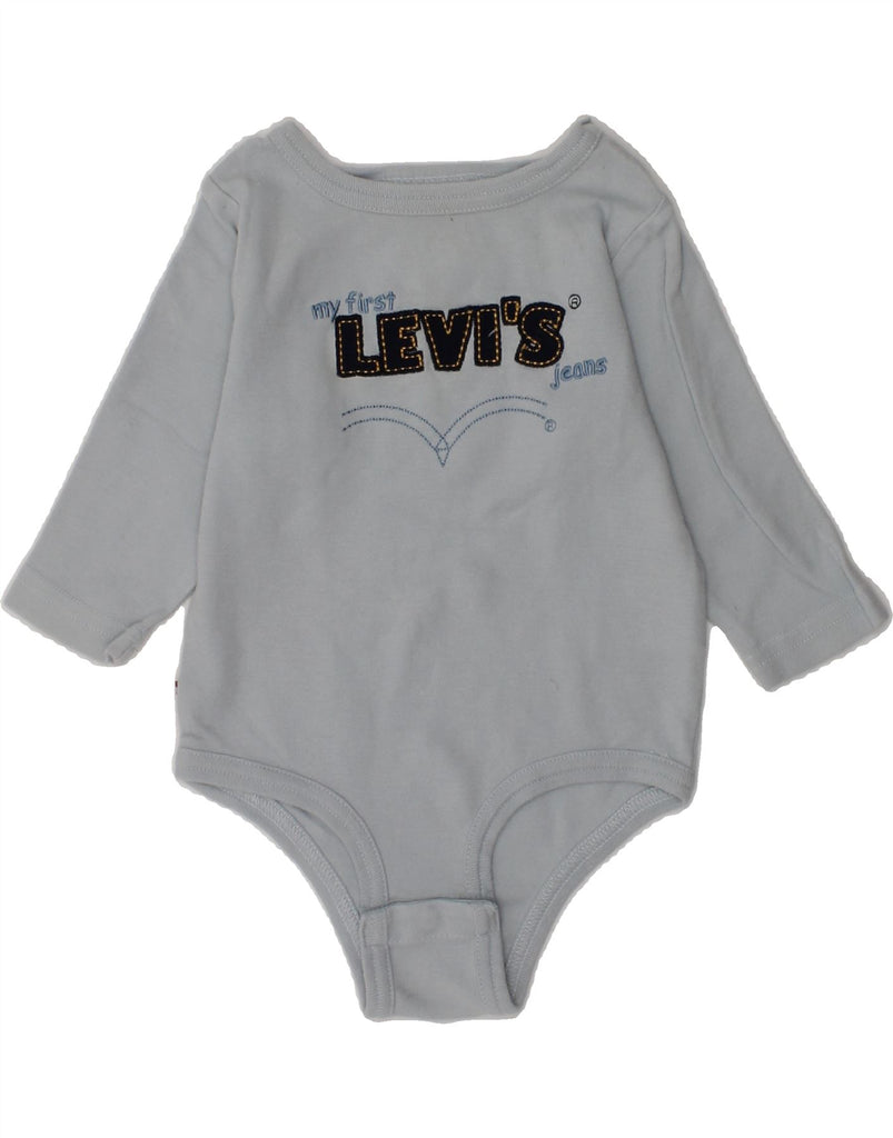 LEVI'S Baby Boys Long Sleeve Bodysuit 3-6 Months Blue Cotton | Vintage Levi's | Thrift | Second-Hand Levi's | Used Clothing | Messina Hembry 