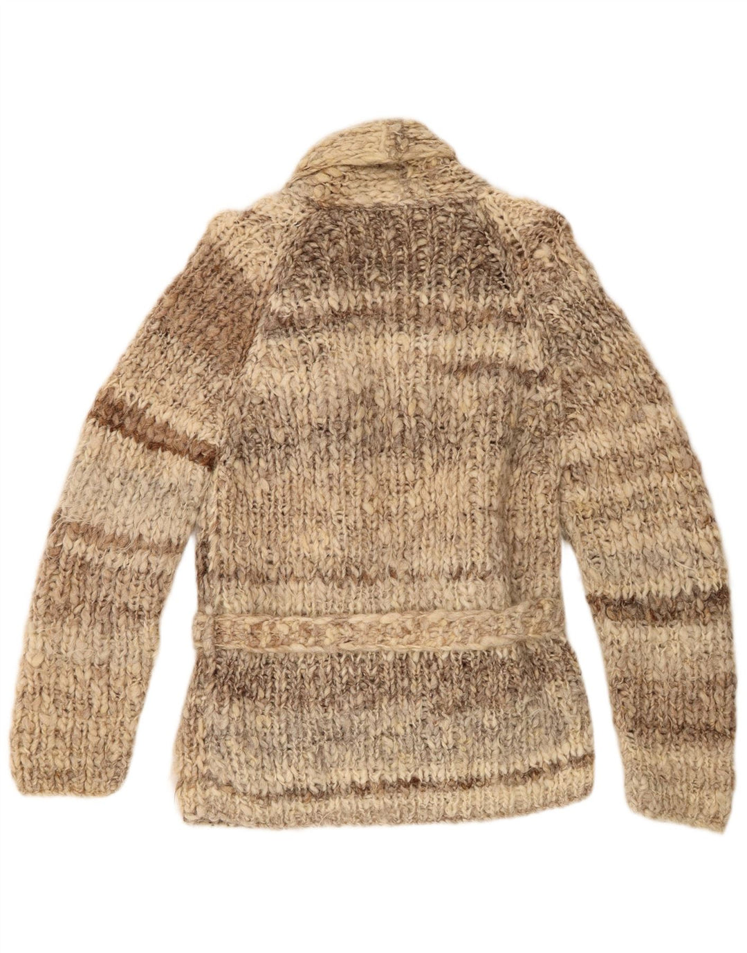 Vintage Womens Cardigan Sweater UK 12 Medium Brown Striped