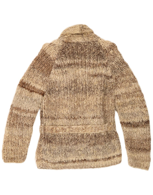 Vintage Womens Cardigan Sweater UK 12 Medium Brown Striped