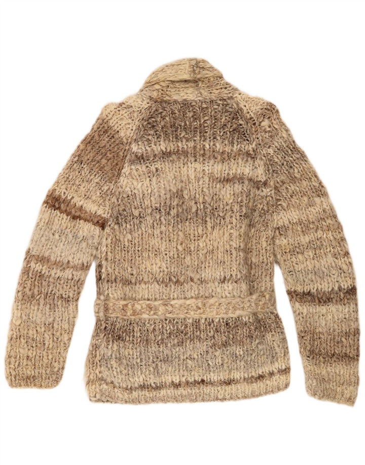 Vintage Womens Cardigan Sweater UK 12 Medium Brown Striped