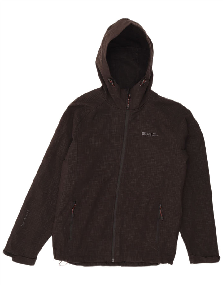 Mountain Warehouse Mens Hooded Windbreaker Jacket UK 36 Small Black