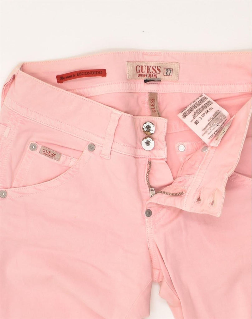 GUESS Womens Slim Jeans W27 L31 Pink Cotton | Vintage Guess | Thrift | Second-Hand Guess | Used Clothing | Messina Hembry 