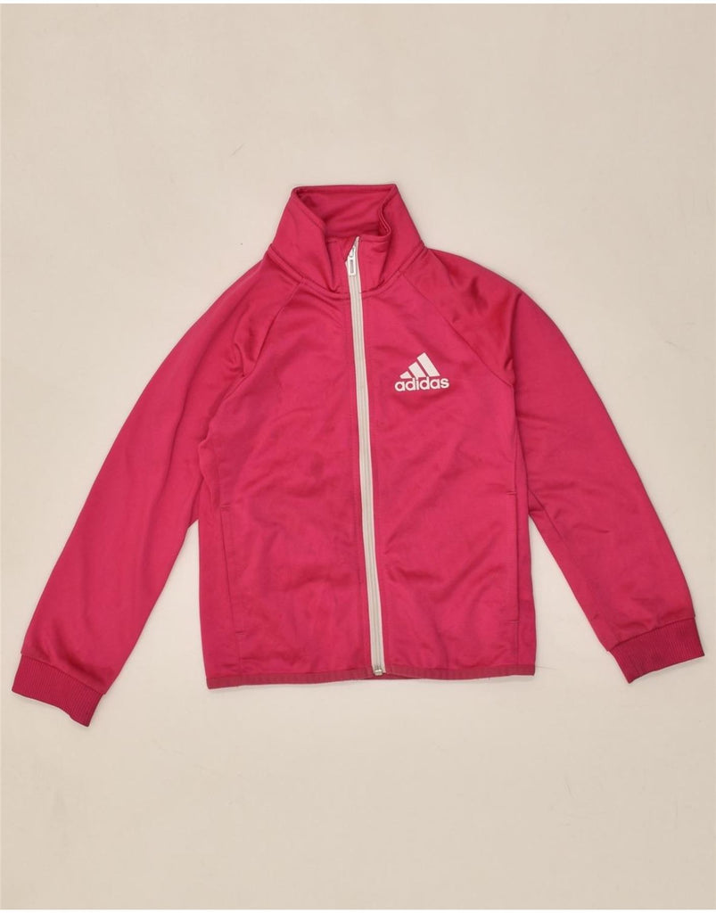 ADIDAS Girls Tracksuit Top Jacket 7-8 Years Pink Polyester | Vintage Adidas | Thrift | Second-Hand Adidas | Used Clothing | Messina Hembry 